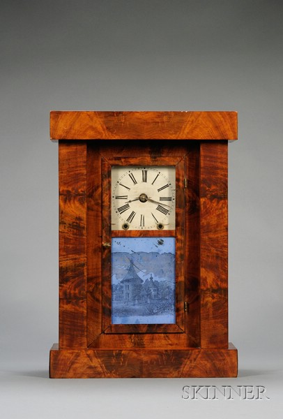 Appraisal: Mahogany Empire Shelf Clock by Chauncey Jerome New Haven Connecticut