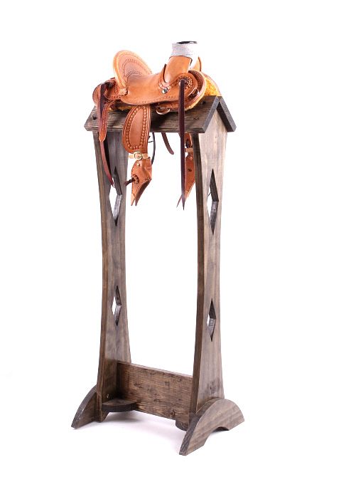 Appraisal: Custom Lambert Miniature Roping Saddle Stand For your consideration is