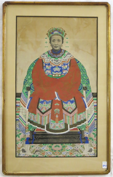 Appraisal: CHINESE ANCESTOR PAINTING WATERCOLOR AND GOUACHE ON PAPER image measures