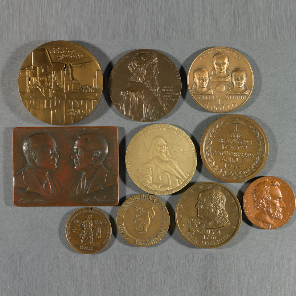 Appraisal: Group of Ten American Commemorative Bronze and Copper Medals th