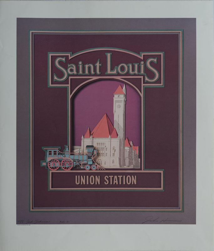 Appraisal: AFTER JOHN HUNN SAINT LOUIS-UNION STATION Two photomechanical prints on