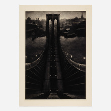 Appraisal: Richard Harden Brooklyn Bridge mezzotint with drypoint h w in