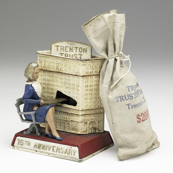 Appraisal: Trenton Trust Mechanical Bank ca th anniversary bank created for