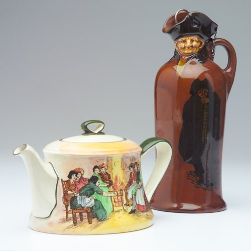 Appraisal: ROYAL DOULTON Two items Halloween teapot and Night Watchman Kingsware