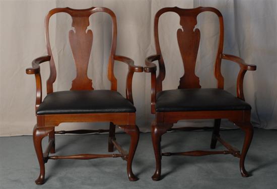 Appraisal: Four Queen Anne-style Arm Chairs with mahogany finish each having