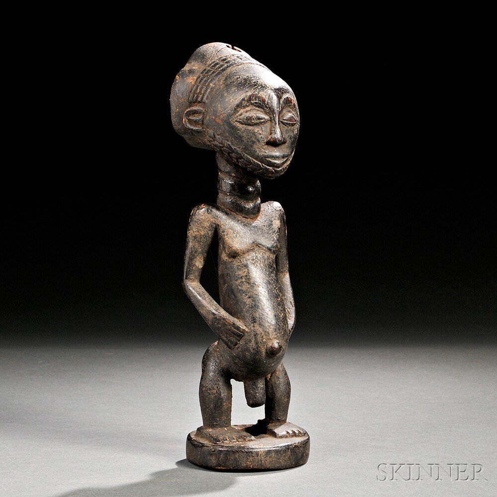 Appraisal: Hemba Carved Wood Figurine the male figure with hands to