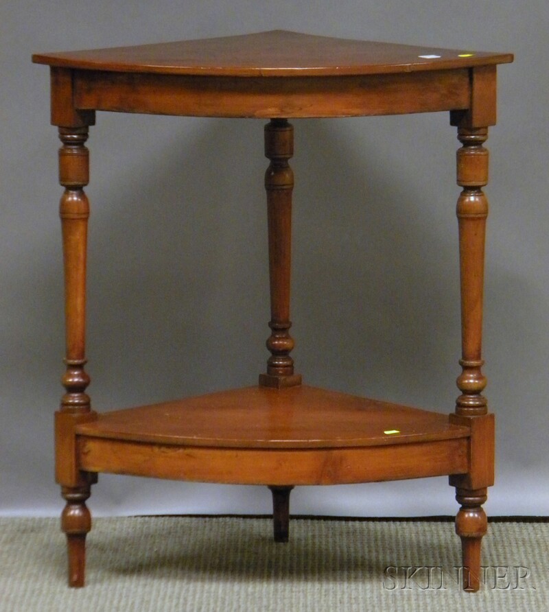 Appraisal: Federal Pine and Maple Quarter-round Corner Washstand