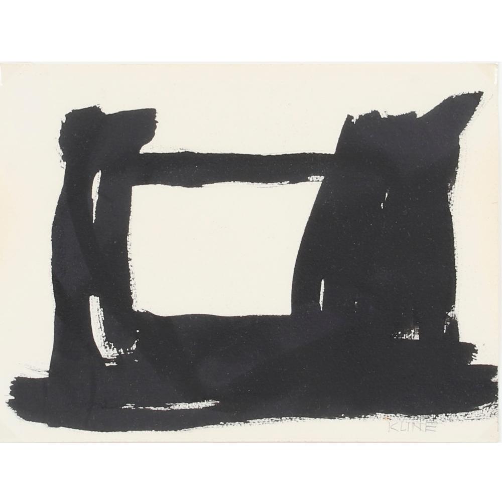 Appraisal: FRANZ KLINE AMERICAN - UNTITLED OIL AND INK ON PAPER