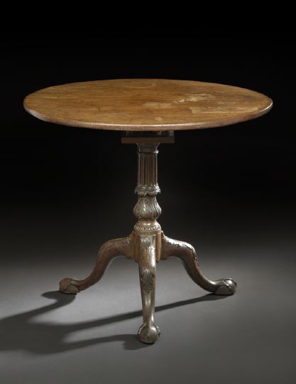 Appraisal: George III Mahogany Tripod Table fourth quarter th century the