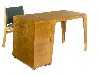 Appraisal: A WHITE SYCAMORE VENEERED PLYWOOD WRITING TABLE DRAWER-PEDESTAL AND CHAIR