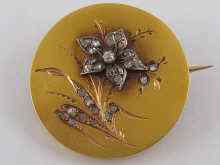 Appraisal: A French hallmarked carat gold diamond set floral brooch approx