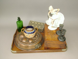 Appraisal: Miscellaneous items including a Victorian inlaid walnut box a set