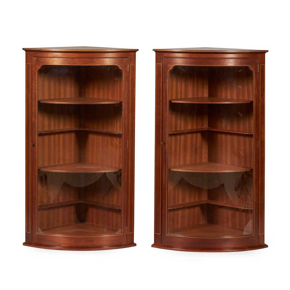 Appraisal: EDWARD BARNSLEY - PAIR OF HANGING CORNER CUPBOARDS CIRCA Cuban