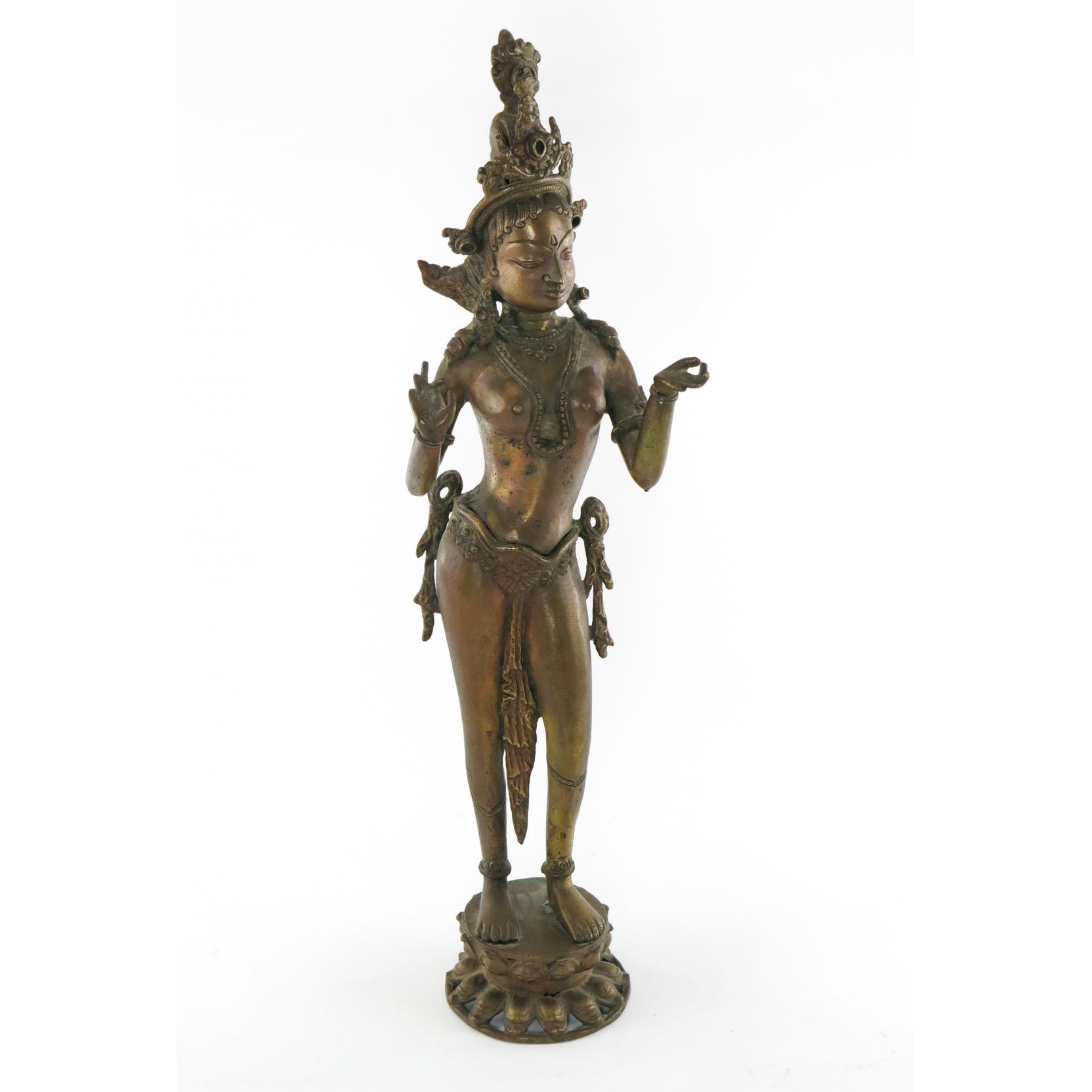 Appraisal: Southeast Asian Bronze Goddess early th century in tall Good