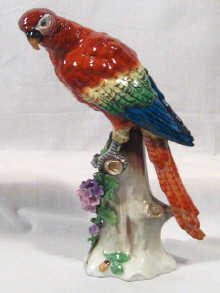 Appraisal: An Italian porcelain model of a parrot cm high