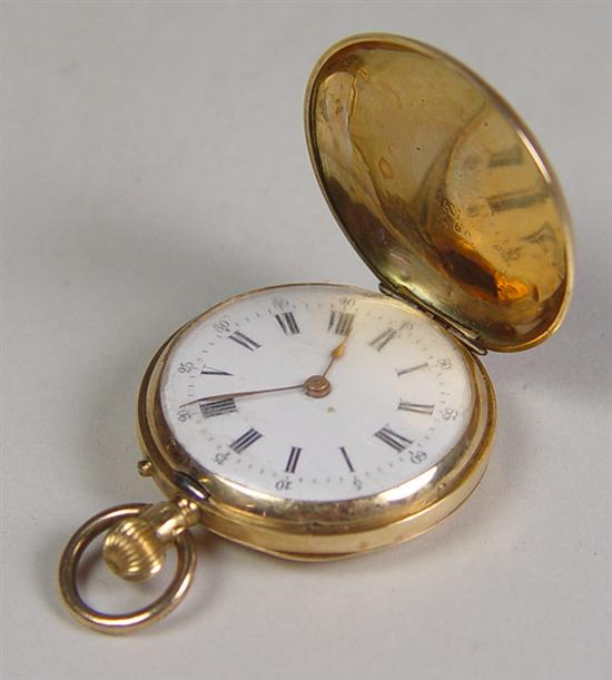 Appraisal: K Ladies Hunt Case Pocket Watch Circa Marked Remontoir Cylinder