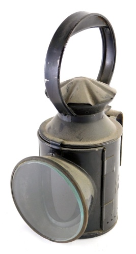 Appraisal: An early thC LNER railway lantern with fixed handle cylindrical