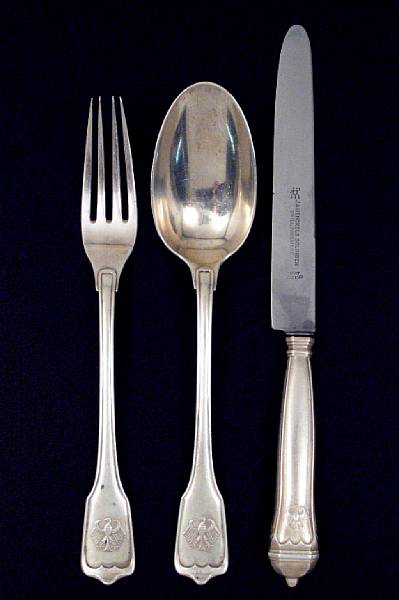 Appraisal: A German sterling partial flatware setMaker's mark a pellet within