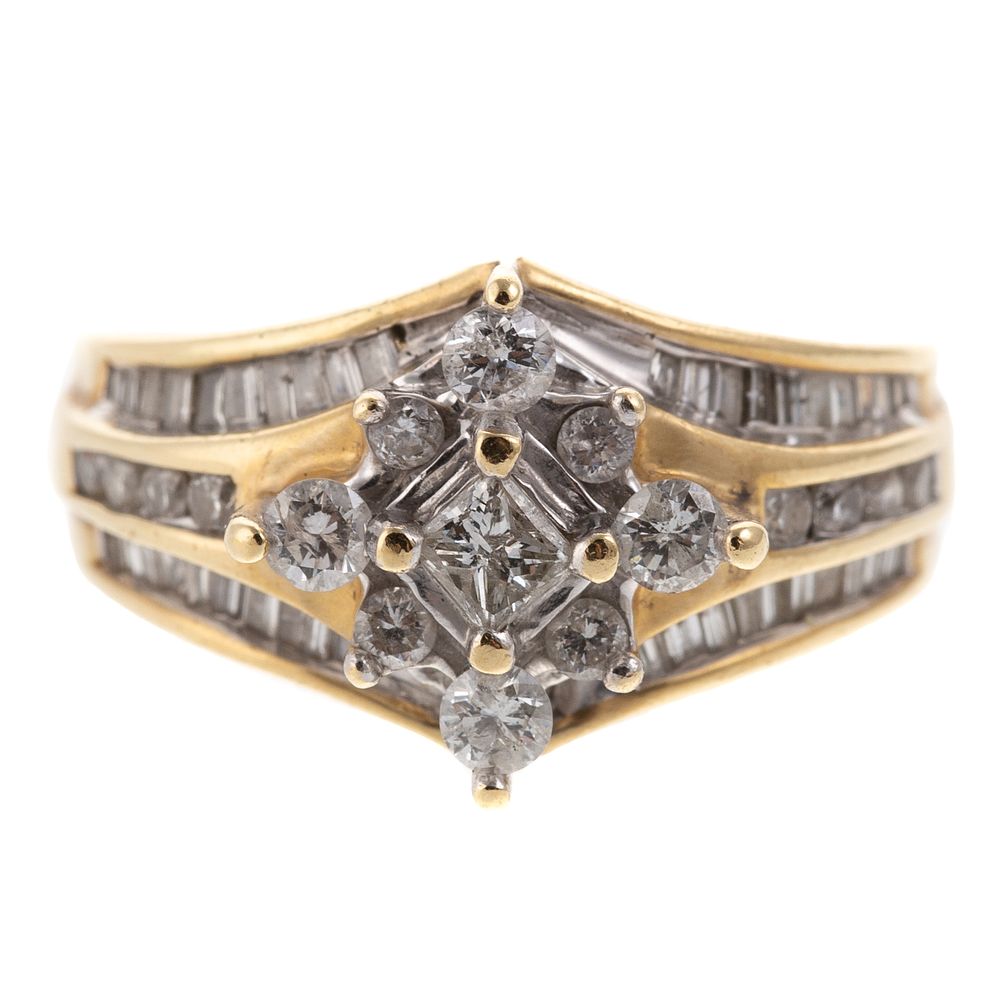 Appraisal: A Diamond Cluster Ring in K K yellow gold ring