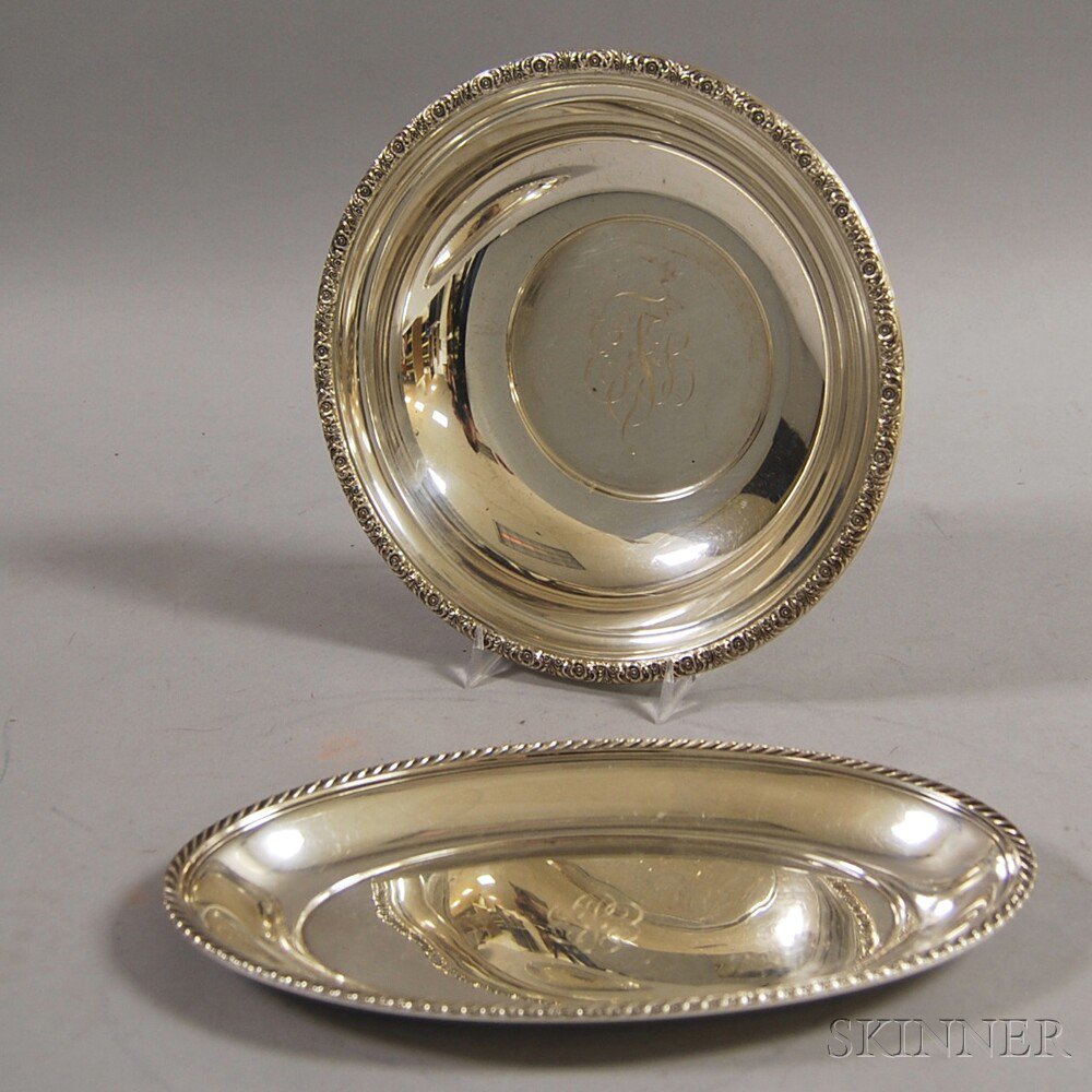 Appraisal: Two Sterling Silver Dishes an International Prelude bowl with embossed