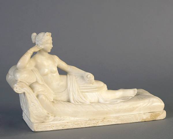 Appraisal: A French carved alabaster figure of the Borghese model height