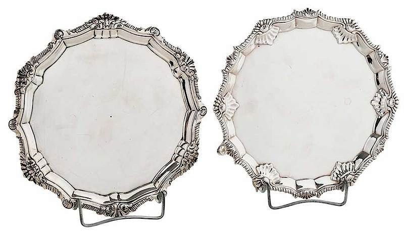 Appraisal: Irish and English th Century Silver Trays both with gadroon