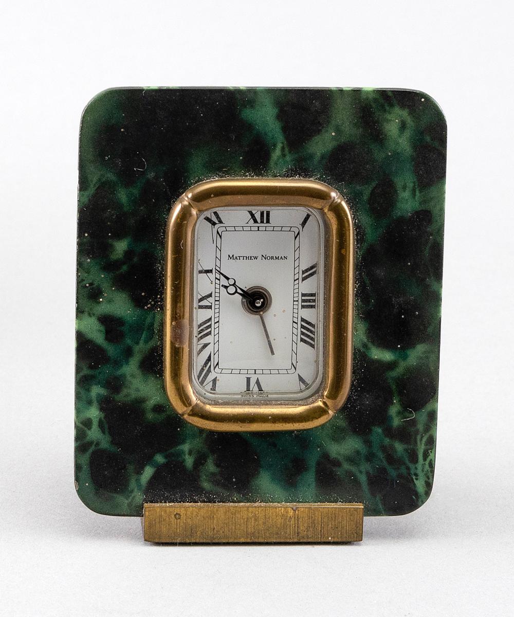 Appraisal: MATTHEW NORMAN SWISS-MADE TRAVEL ALARM CLOCK MID- TH CENTURY HEIGHT