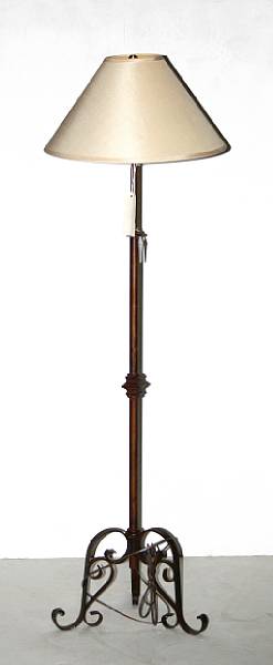 Appraisal: A Spanish style iron floor lamp height overall ft in