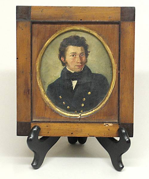 Appraisal: A Continental miniature portrait of a young gentleman mid- th