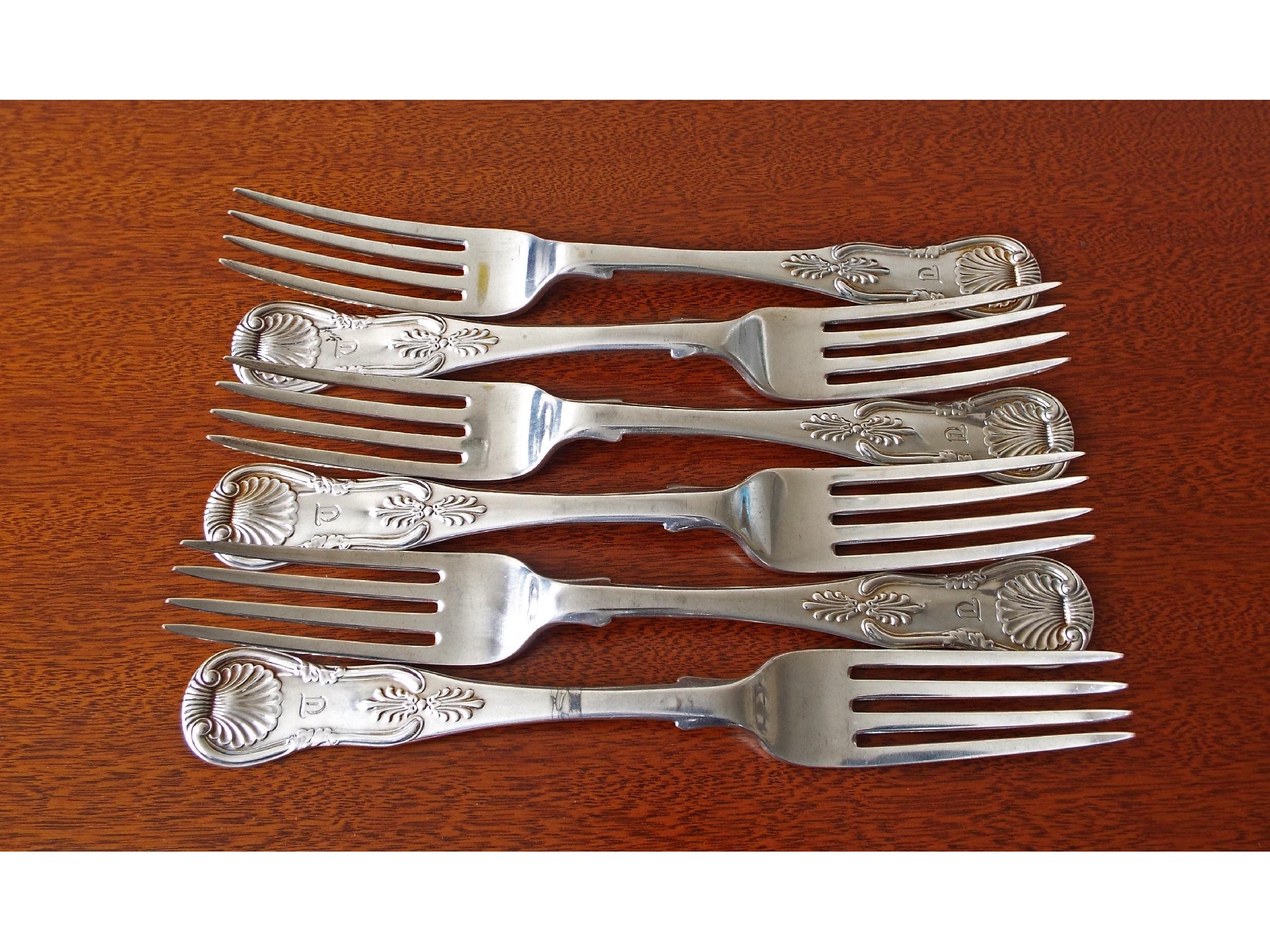 Appraisal: Set of six Scottish silver King's pattern table forks maker