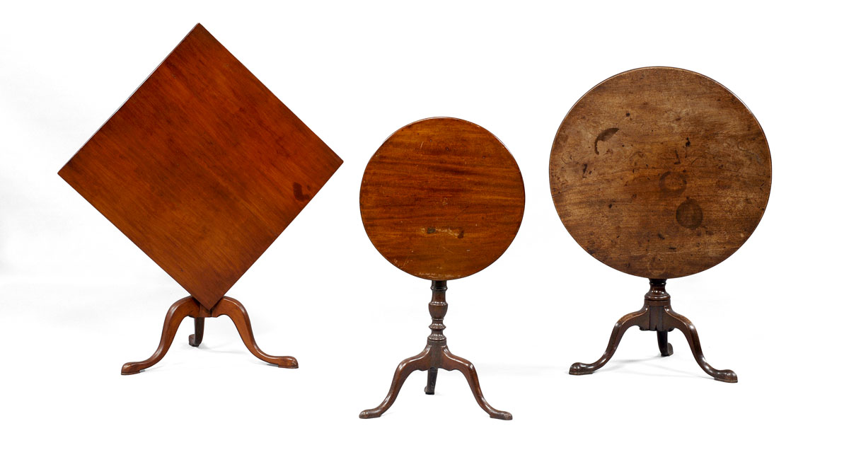 Appraisal: QUEEN ANNE MAHOGANY TILT-TOP CANDLESTAND WITH URN-TURNED STANDARD AND TRIPOD