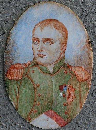 Appraisal: MINIATURE PAINTING ON IVORY OF NAPOLEON '' x '' illegibly