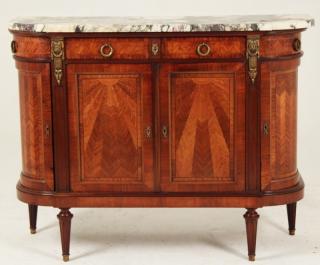 Appraisal: FINE QUALITY LOUIS XVI STYLE FRENCH HERRINGBONE INLAID MARBLE TOP