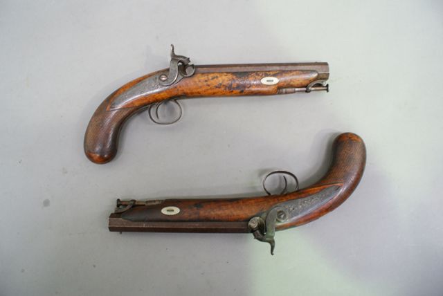 Appraisal: A pair of British single shot percussion belt pistols caliber