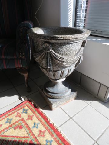 Appraisal: Pair of Atlantic Terra Cotta Planters classic urn style garland