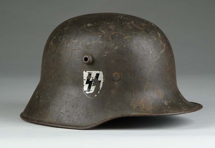 Appraisal: HELMET W SS DECAL Knobs for attaching shield are on