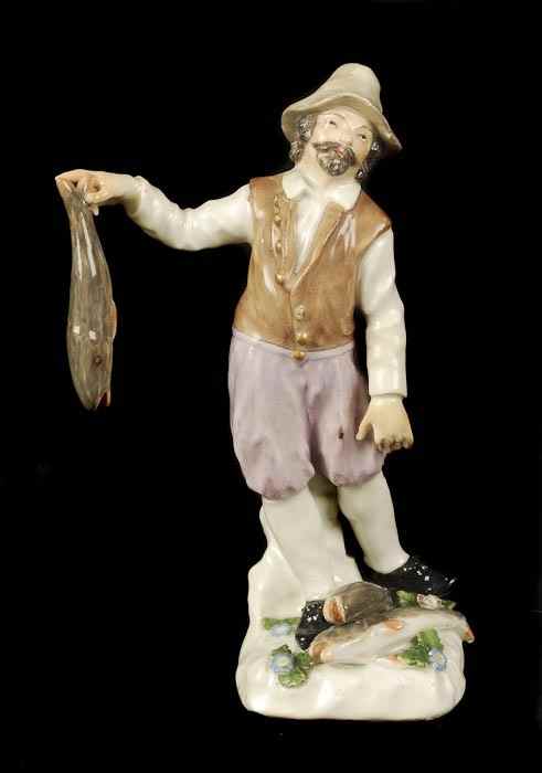 Appraisal: A Meissen model of 'the Dutch Fisherman' modelled by P