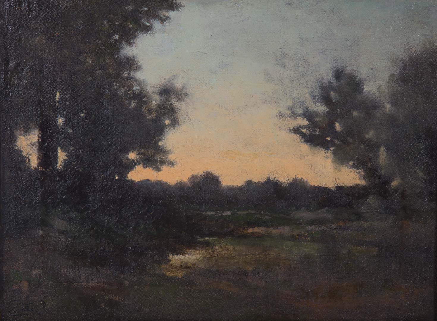 Appraisal: Barbizon School th c Landscape oil on canvas Attributed to