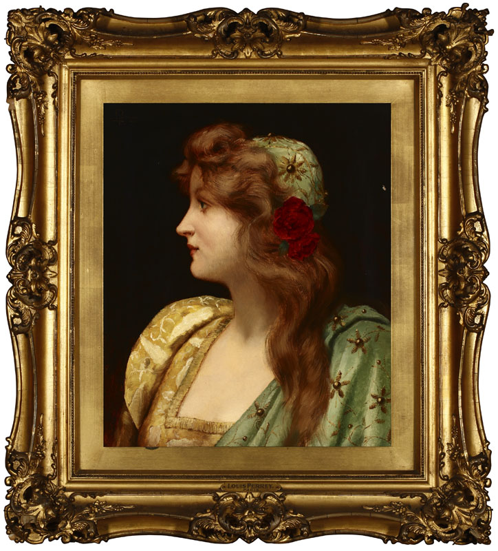 Appraisal: Louis Justin Maurice Perrey - Portrait of a lady in