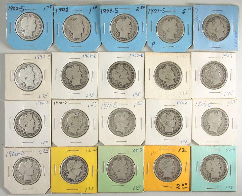 Appraisal: Circulated Barber Half Dollars mixed dates and mints AG -