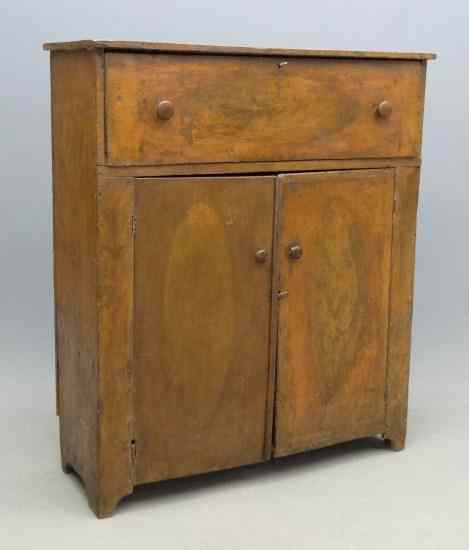 Appraisal: th c jelly cupboard in old red wash '' W