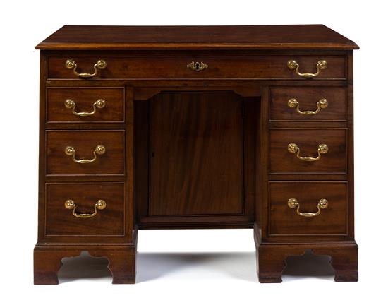 Appraisal: Sale Lot A George III Style Mahogany Kneehole Desk having