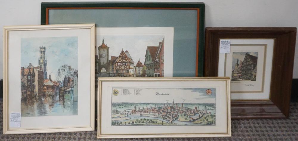 Appraisal: GROUP OF FOUR ASSORTED SIGNED GERMAN CITYSCAPE PRINTSGroup of Four