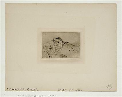 Appraisal: DRY POINT MORISOT BERTHE JEUNE FILLE AU REPOSE Drypoint Measures