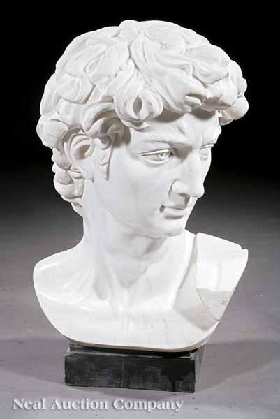 Appraisal: A Marble Bust of David th c after the c