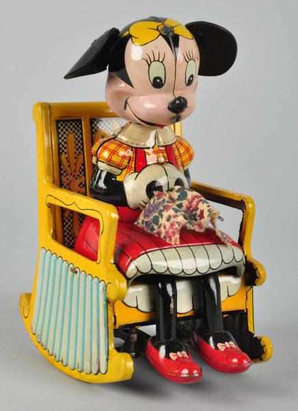 Appraisal: Tin Linemar Disney Minnie Rocker Wind-Up Toy Japanese Working Original