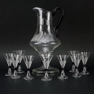 Appraisal: Ten Piece Russian Crystal Cordial Set Includes decanter H and