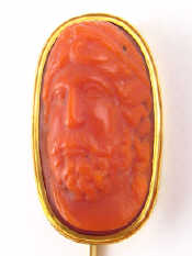 Appraisal: An antique carat gold coral cameo pin coral approx x