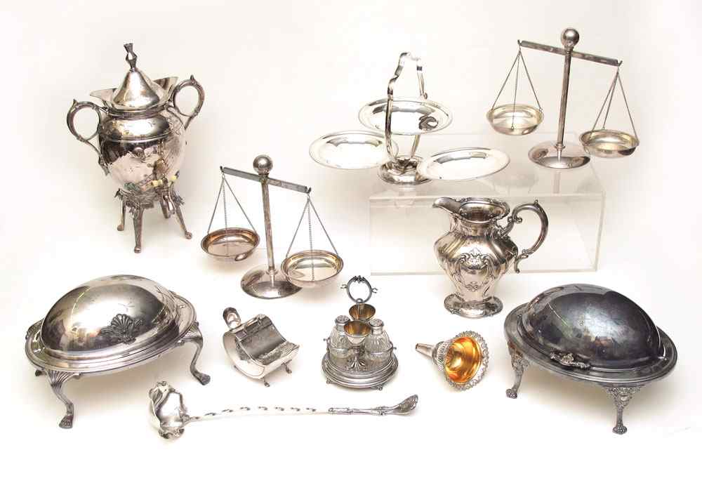 Appraisal: VICTORIAN ERA SILVERPLATE GROUP An assembled collection by various makers