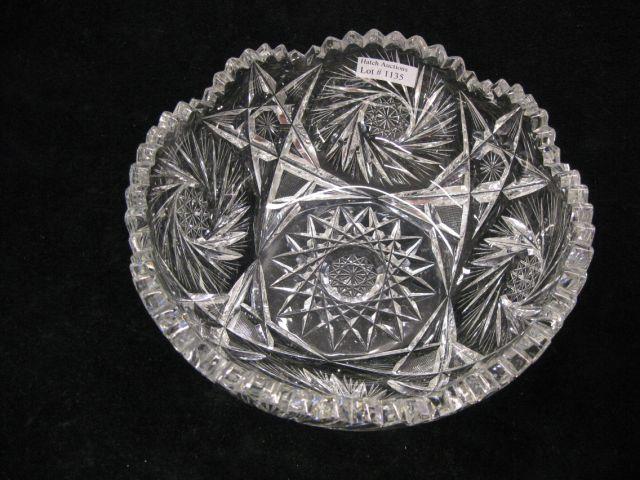 Appraisal: Brilliant Period Cut Glass Bowl pinwheel star fancy crosshatching